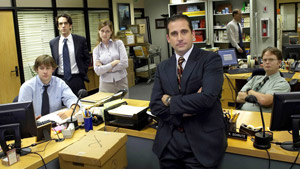 Michael Scott, Dwight Schrute, Jim Halpert, Pam Beesley y Ryan Howard, los personajes principales de 'The Office'.