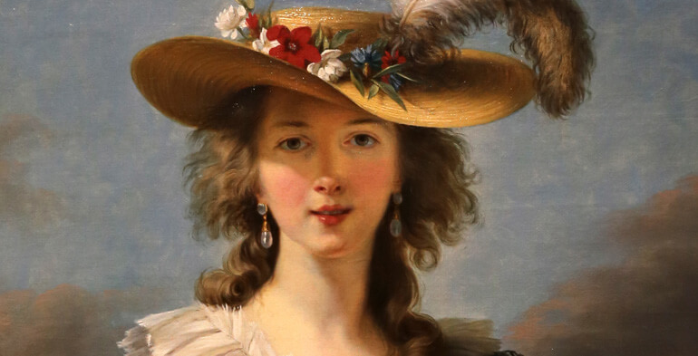 Marie Louise Élisabeth Vigée-Lebrun: autorretrato sobrero de paja